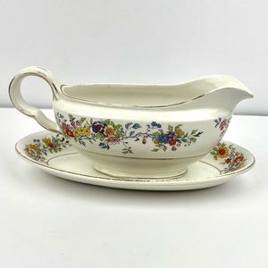John Maddock & Sons Vintage Gravy Boat/ Plate